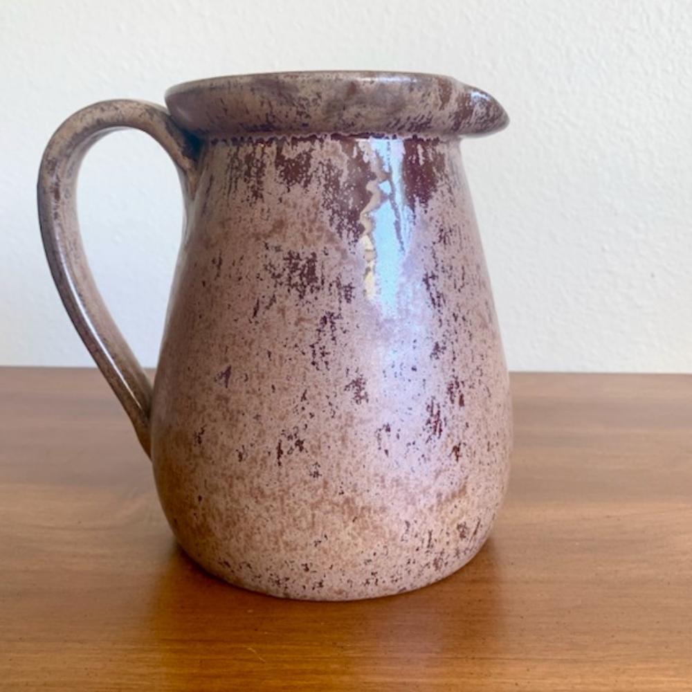 Tan, handmade Pottery pitcher